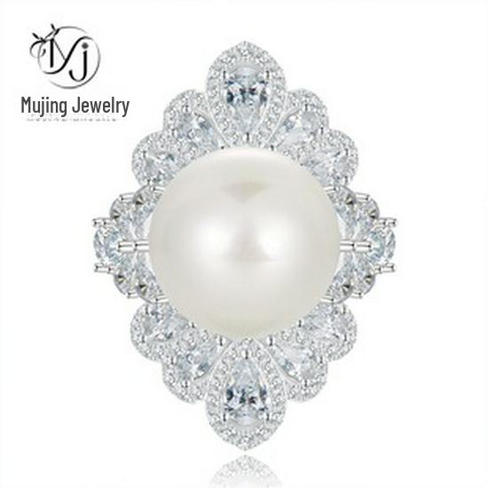 Mujing Jewelry S925 Sterling Silver Gold-Plated Morganite Pink Oval Diamond Ring (7x10mm)