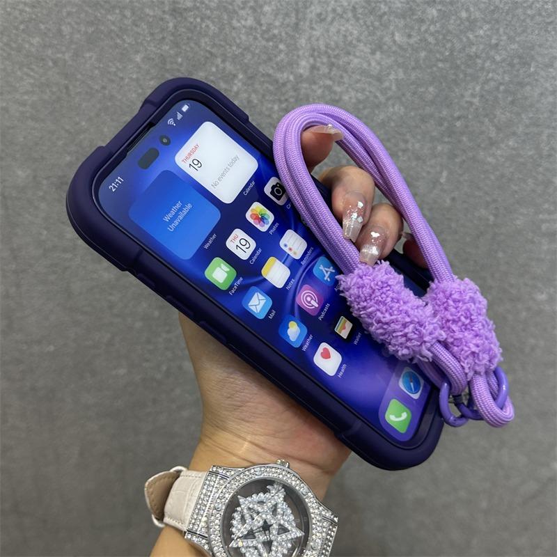 Suporte de Anel 3 em 1 Capa Resistente para iPhone 16 17 15 14 13 12 11 Pro Max Plus Air Anti-choque à Prova de Impacto Capa com Corrente de Cordão