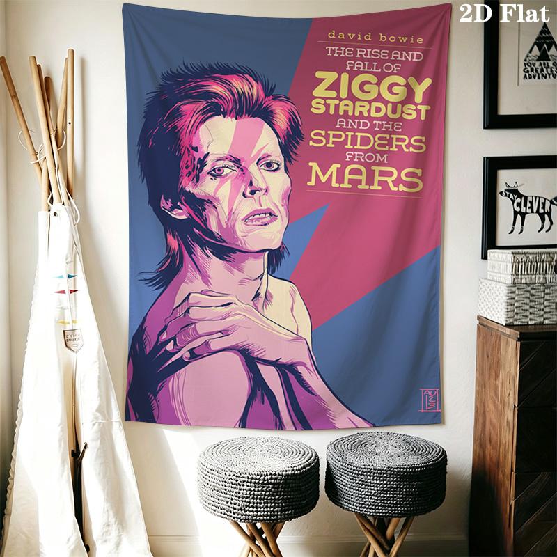 David Bowie Wall Tapestry Artistic Homage Tapestry Wallmounted Background Cloth Wall Covering Decoration Atmospheric Background Cloth Home Decor