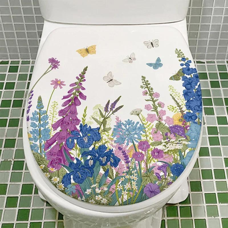 Fish Animals Seabed Ocean Toilet Sticker Bathroom Toilet Cover Sticker Wall Stickers Wc for Home Decoration Restroom Decor
