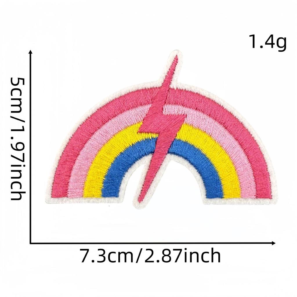 Cartoon Pink Series Embroidered Patch Bowknot Flower Applique Clothing Accessories with Hot Melt Adhesive