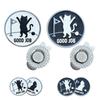 Arena Leo Golf Ball Marker with Magnetic Hat Cap Clip, Cat Design, Reversible Double-Sided Green Marker, Set of 2 (1 White + 1 Black)