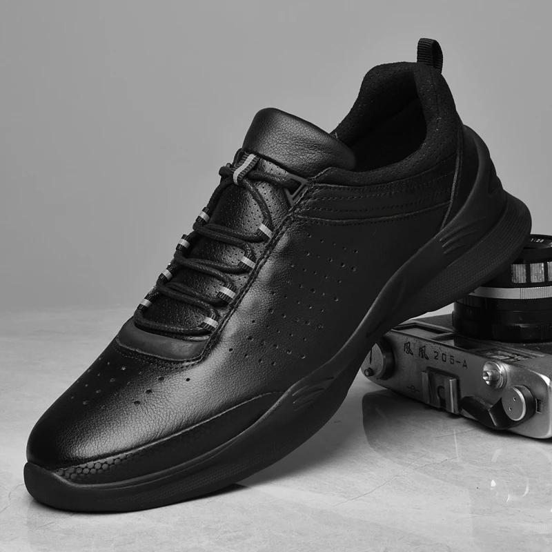 Chaussures de Trekking en Cuir Véritable Mode Marque de Luxe Chaussures Décontractées pour Homme Cuir de Vache Marque Business Chaussures pour Homme Baskets de Marche Douces et Confortables