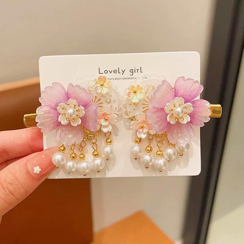 Chinese Style Hanfu Hairpin Set for Girls - Includes Hair Clips, Swaying Tassels, and Butterfly Accessories