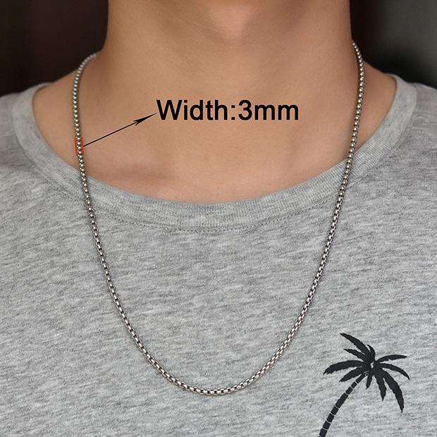 2/3/4/5mm Men's Box Chain Stainless Steel Necklace Choker for Women Copper/Gold/Black/Rose Gold Color 14 - 40 Inch Metal Jewelry