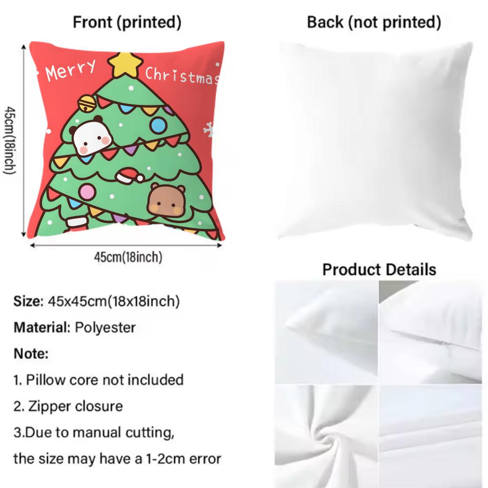 BUBU DUDU Cushion Cover Premium Comfort Reversible Pillow Cover - Dual - Use Design for Home & Car
