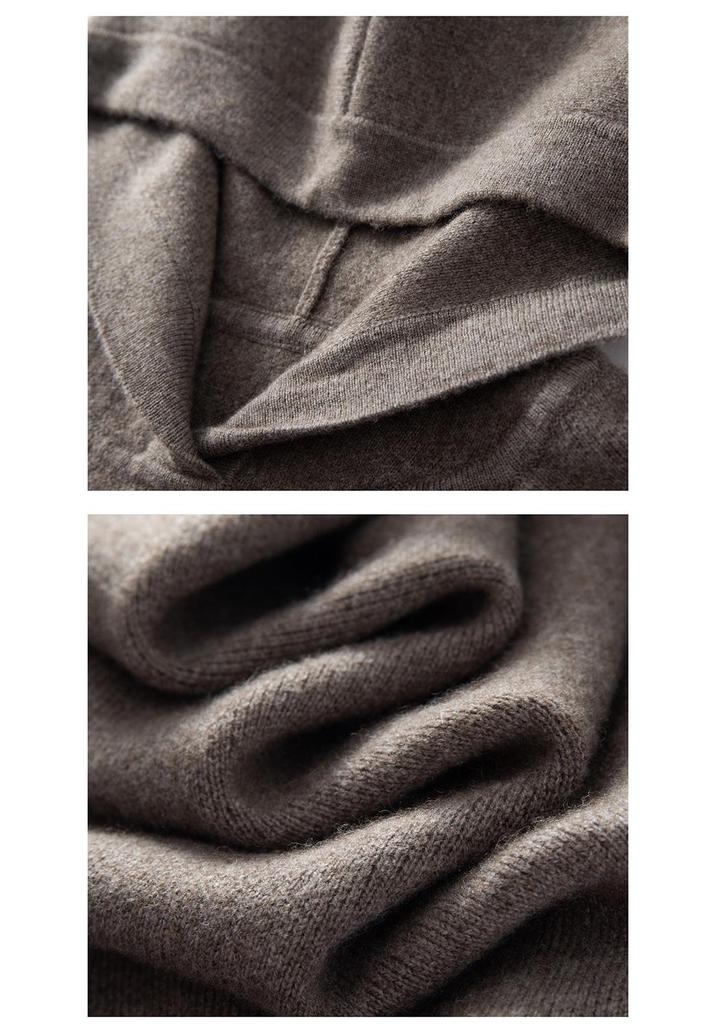 2025 Women’s Solid Color Hooded Cashmere Knit Sweater - Loose Fit for Autumn/Winter