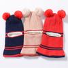 Baby Wintermütze Pompom Kinder Strickmützen Baby Mädchen und Jungen Mütze mit warmem Fleecefutter Mützen für Kinder