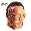 Realistic Zombie Cosplay Mask Horror Character Mask, Scary Halloween Latex Full Head with Battle Damaged Miles Wig, Costume for Masquerade Party Props