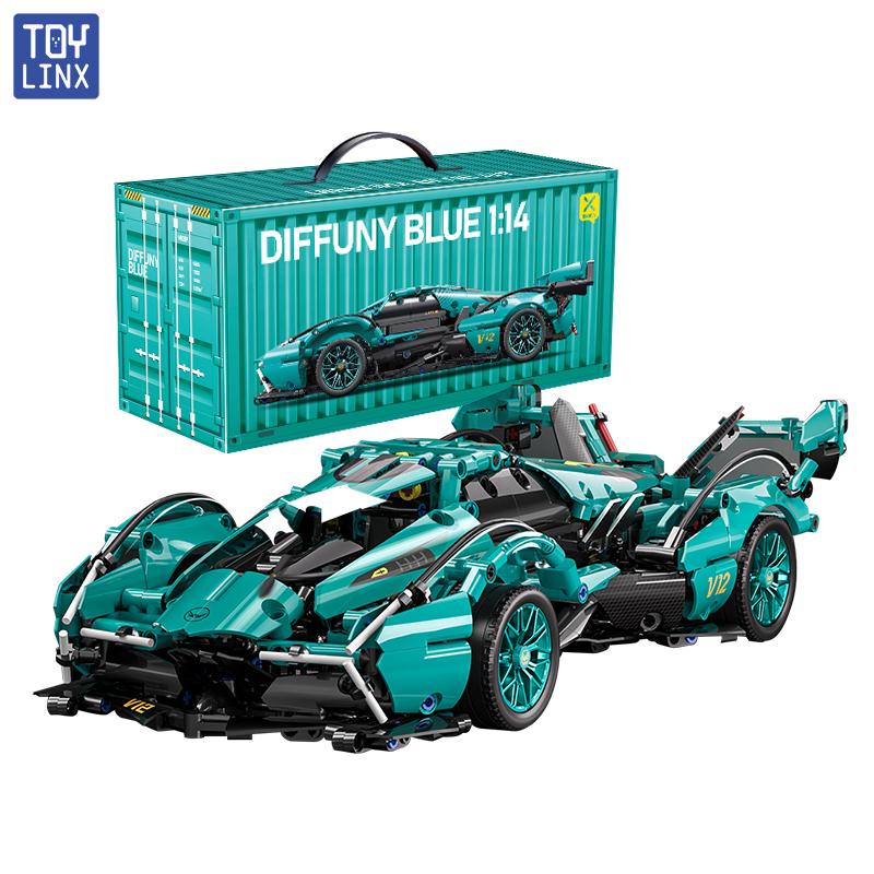 981 stuks bouwblokken voor sportauto's, speelgoed voor jongens of volwassenen, set 1:1:14 schaalmodel auto bouwset speelgoed kerst- en Halloweencadeaus