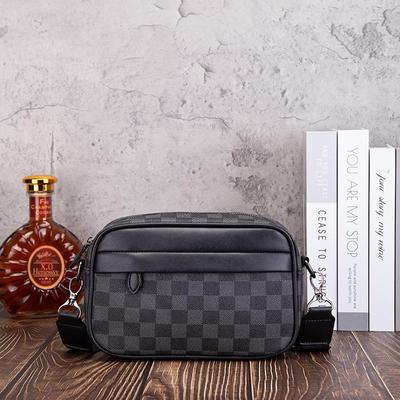 Korean Plaid Print Men's Casual Crossbody Shoulder Bag