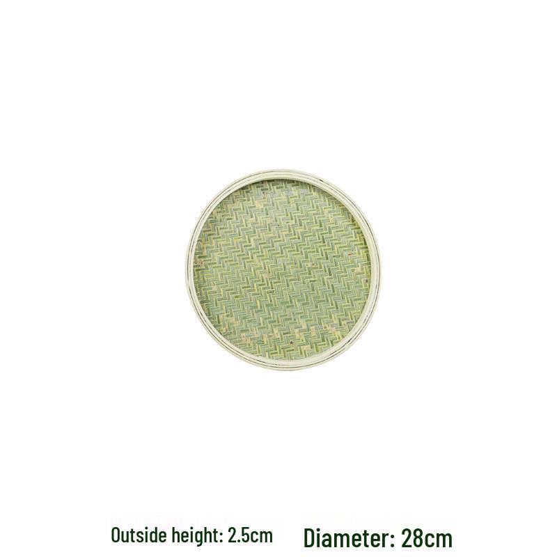 Bamboo Weaving Green Winnowing Basket/Restaurant Sashimi Platter with or without Holes for Drying, Sieving, Tea Sampling, or Decorative Use