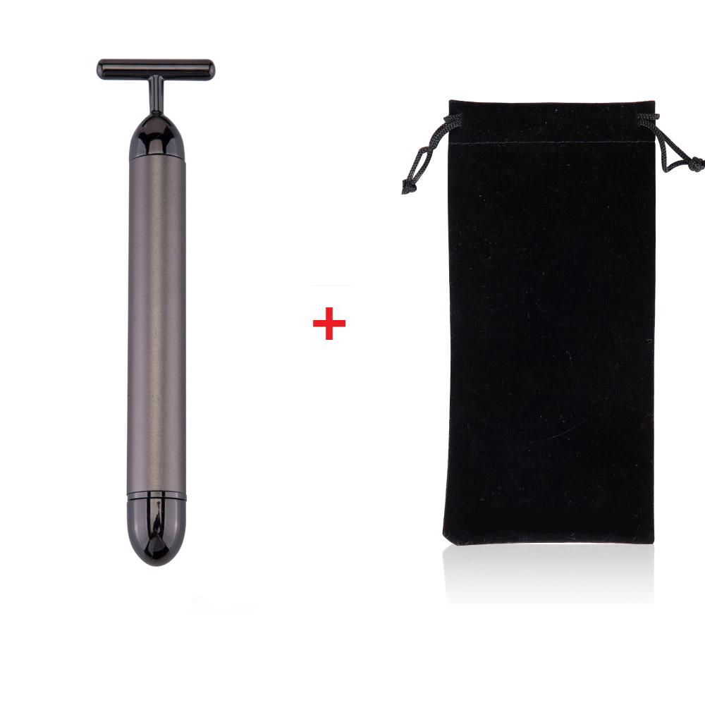 

24k Gold Face Lift Bar Roller Vibration Slimming Massager Facial Stick Beauty Skin Care T-образный вибрационный инструмент с сумкой