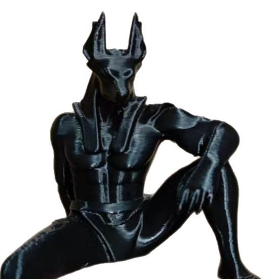 3D-gedruckte Anubis-Statue, Ägyptische Mythologie Sammlerstück Heimdekoration, Hochdetaillierte Schakalgott-Skulptur mit geschnitzter Muskulatur für Büro Gaming