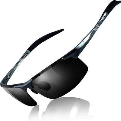 Okulary przeciwsłoneczne sportowe z polaryzacją UV400 Okulary przeciwsłoneczne czarne ze stopu Ultra lekkie okulary przeciwsłoneczne dla mężczyzn 8177 [DUCO] Męskie AL-MG Jazda samochodem/Jazda na rowerze/Wędkarstwo/Bieganie/Golf