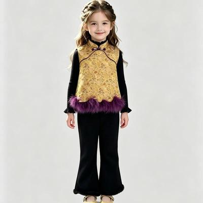 Girls' New Chinese Style Autumn Outfit