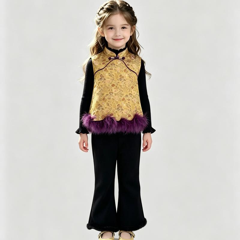 Girls' New Chinese Style Autumn Outfit