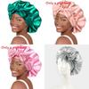 Bonnet de Nuit en Satin pour Femmes avec Nœud Papillon Lien Réglable Soin des Cheveux Bonnet de Nuit Doux en Soie