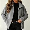 Damen Freizeitjacke mit lockerem Schnitt, Reißverschluss, Reverskragen und Taschen