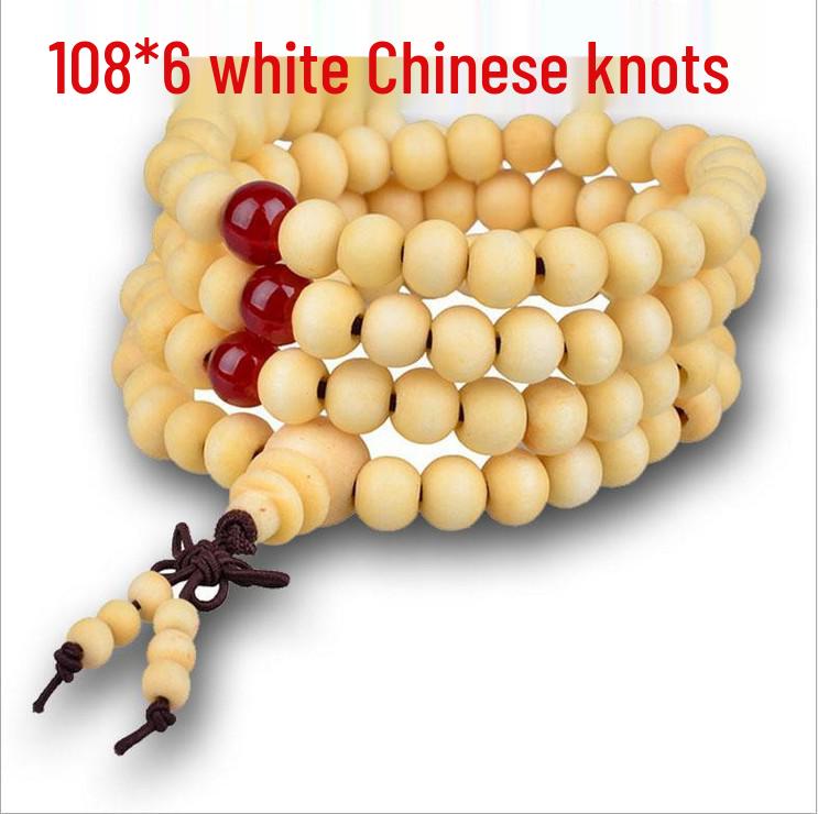 108 Sandalwood Buddhist Beads Bracelet - Fashionable Three-Round Design for Women