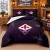 Set Biancheria da Letto 3 Pezzi Stampato Motivo Fiorentina FC Lenzuolo Federa per Decorazione Camera da Letto