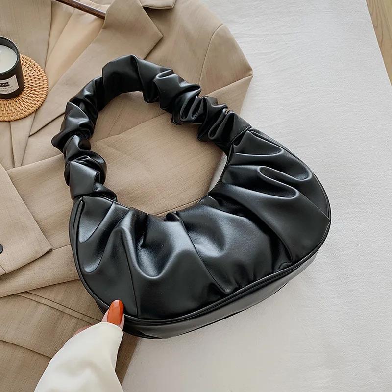 Gekräuselte Wolken-Tasche Nischenstil, Damen vielseitige Schultertasche, modische Achsel-Hand-Doppelnutzungstasche