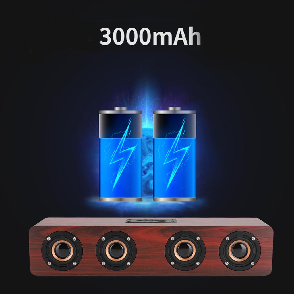 12W W8 Wooden Bluetooth Sound Tyrant TV Speaker Support Plug In Card / FM / Receiving Voice Prompts Wireless Bluetooth Speaker