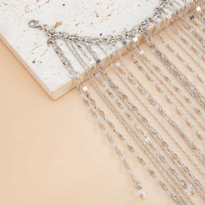 Fashionable Creative Long Tassel Bracelet With Geometric For Women Exaggeration Chain Bracelet Decoration Hand Jewelry Gifts