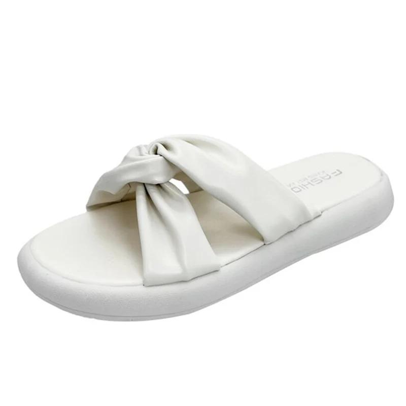 

Высококлассные сандалии Женская летняя обувь Мода Новые толстые подошвы Универсальные Нескользящие Приморские пляжные туфли для женщины Шлепанцы 35 белый