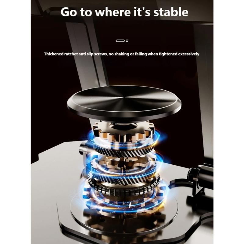 Foldable Carbon Steel Tablets Stand Adjustment Height 360Degree Rotating Base Ventilated Slip proof Optimaled Viewing