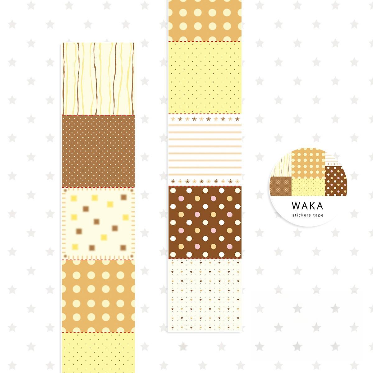 

Polka Dot Tearable Sticker Roll Tape Can Write Hand Account Decorative Label Sticker Creative Index Original жёлтый