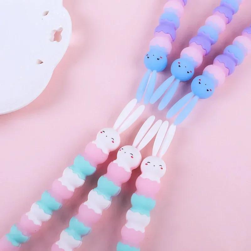 1 Pcs Random Color Creative Modeling Personality Gel Pen Small Fresh Cartoon School Rabbit Sweet Cute Office Stationery