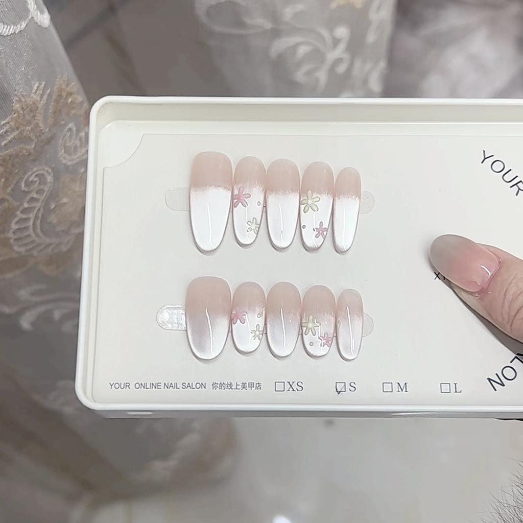 Pure Hand-made Phototherapy Wearer Spring Cat Eye Style Reusable Nail Art Patch