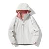 Men's and Women's Breathable Waterproof Windbreaker: Hooded Outdoor Soft Shell Jacket for Spring and Autumn