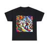 Unisex Adult T-Shirt Cosmic Cats Snowboarding Psychedelic Pet Tee Weird Funny