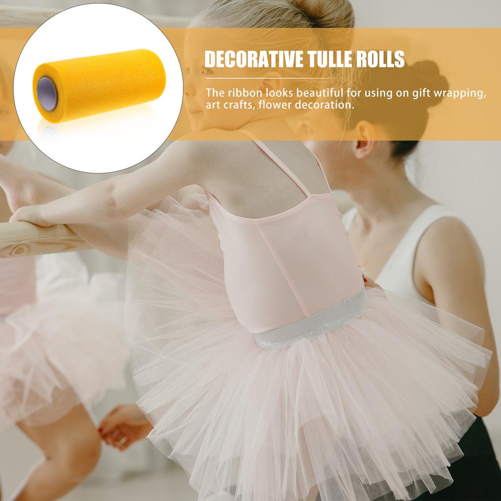 1 Rolle Premium Polyester-Netz-Tüllband für Geschenkverpackung, Blumendekoration, Basteln, Hochzeitsfeier-Dekorationen, Tüll