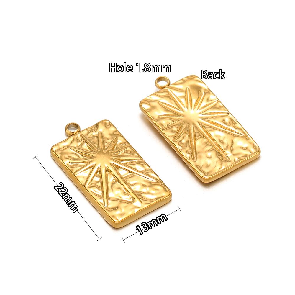 5Pcs Feather Tag Sun Flower Charms Gold Color Stainless Steel Pendants Necklace Earrings Making for DIYJewelry Findings Bulk