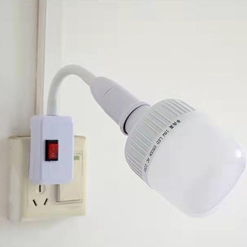 1 Piece Eu/Uk Plug Led Table Lamp Hose Steering Lever E27 Direct Plug In Swivel Head E27 Socket Bulb Holder With Switch