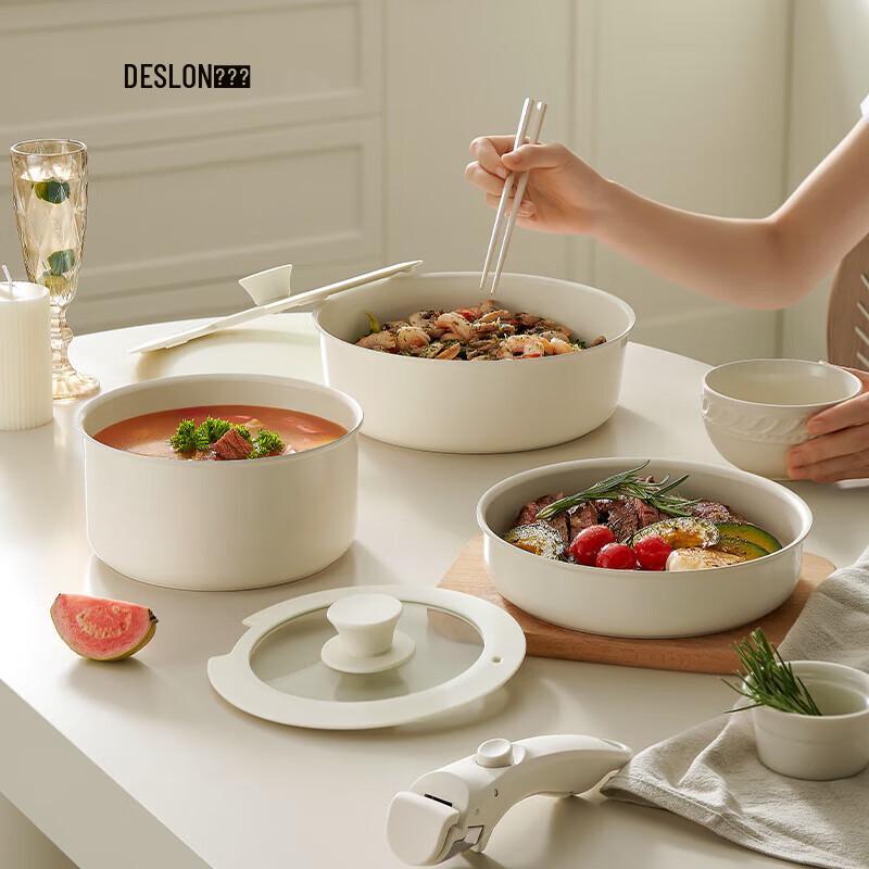 Набор посуды Deslang Zhiwei из 9 предметов с титаново-керамическим антипригарным покрытием