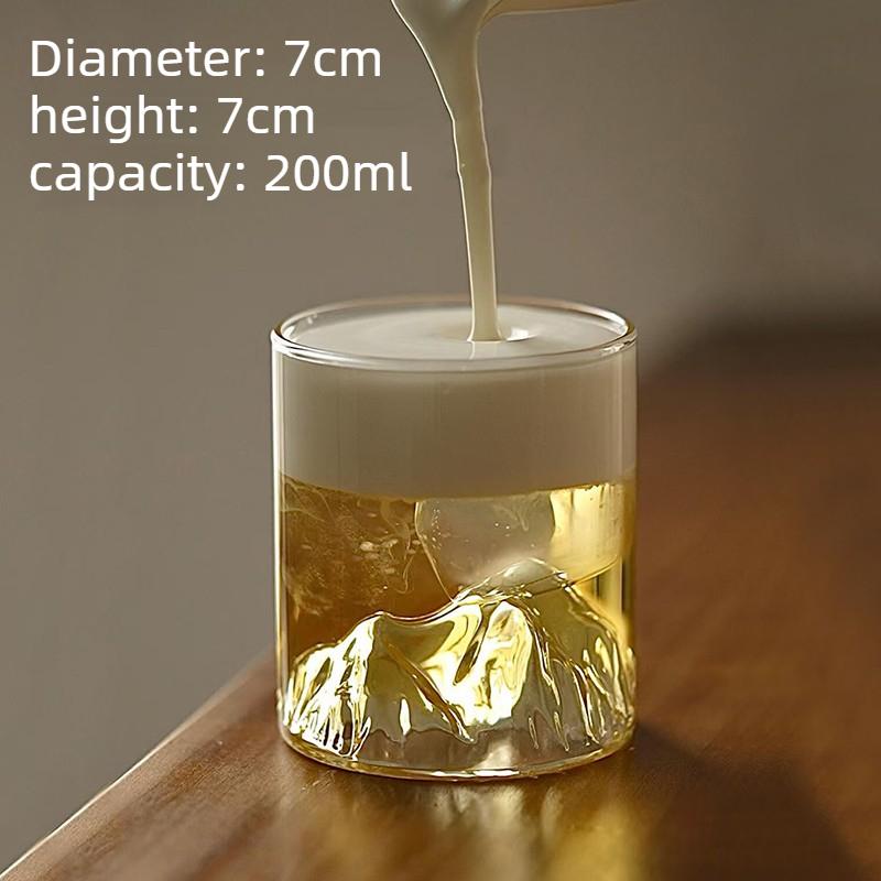 Японская ретро серия чашек Shanhe Guanshan Снежная гора Гора Фудзи стекло Высокоборосиликатное термостойкое кофейная чашка Чашка для питья 200ML-380ML