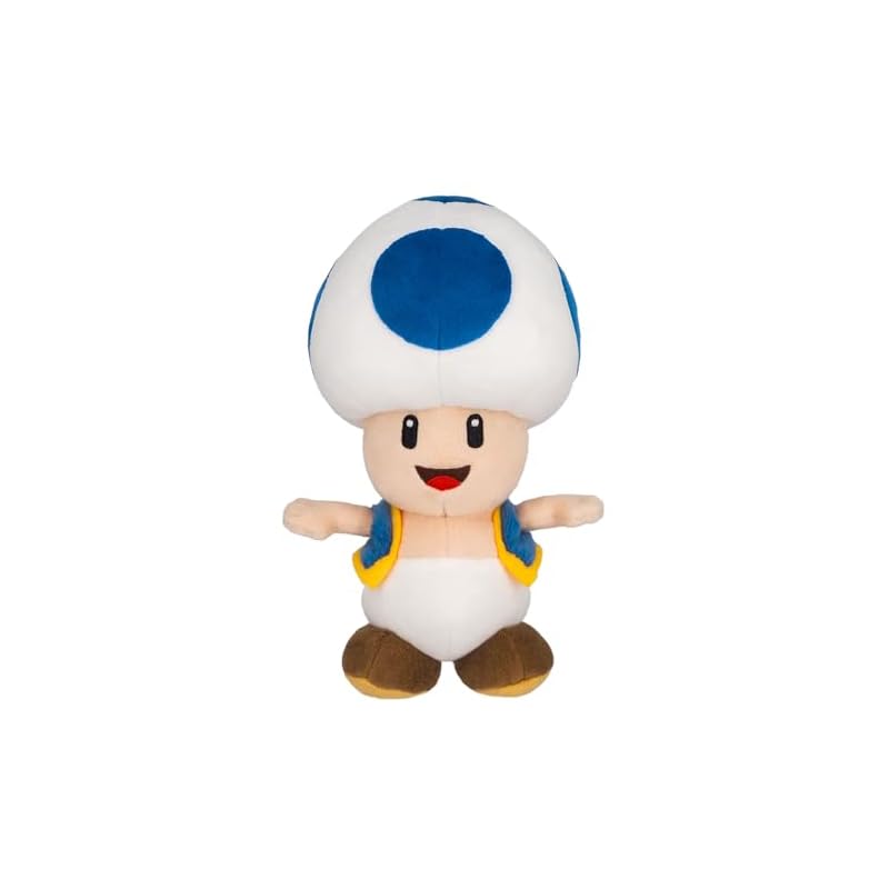 Sanei Boeki Super Mario ALL STAR COLLECTION Blue Toad (S) W11 x D10 x H20cm Plush Toy AC31