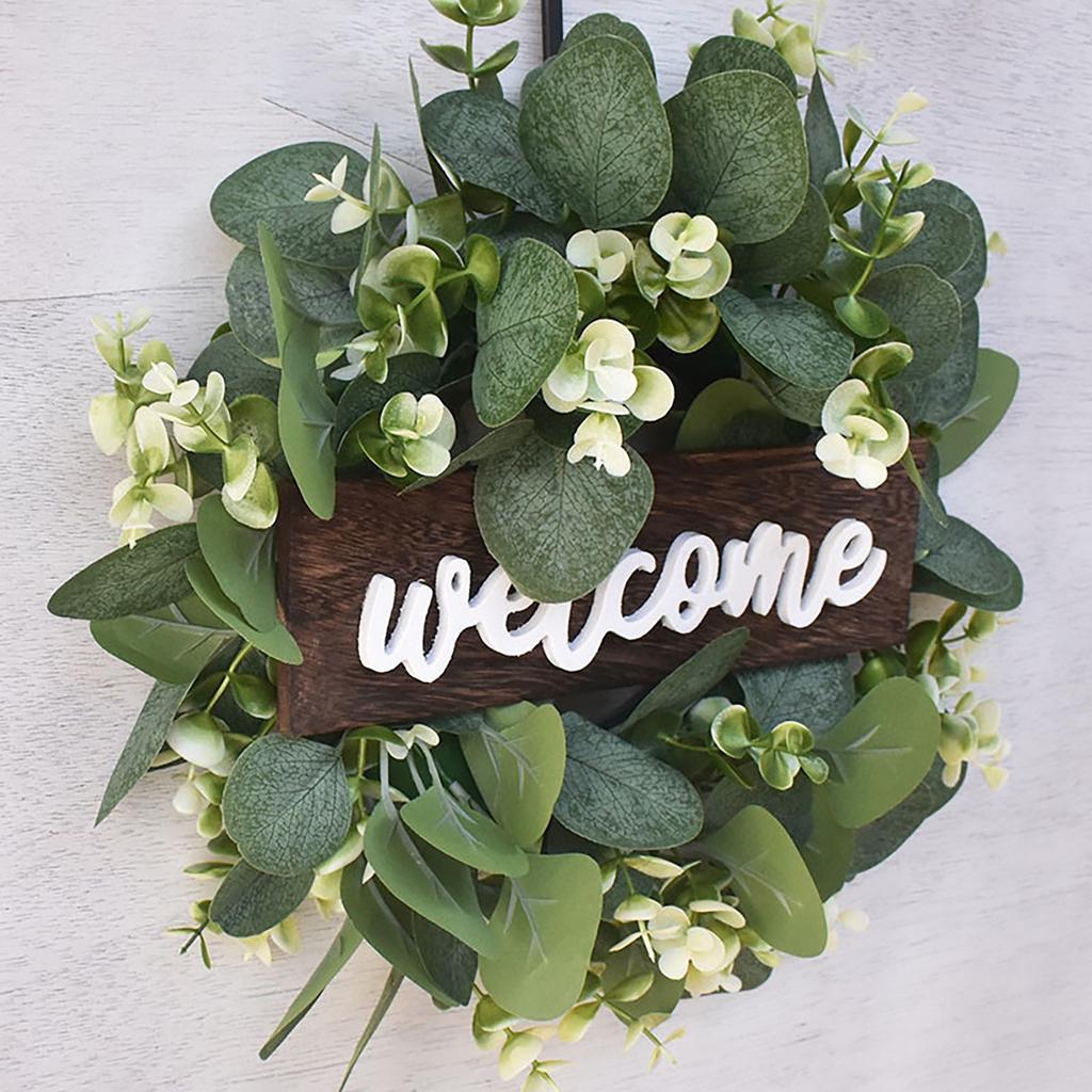 Plastic Sleeve Simulation Flower Wreath Door Decoration Flower Wreath Leaf Flower Wreath Party