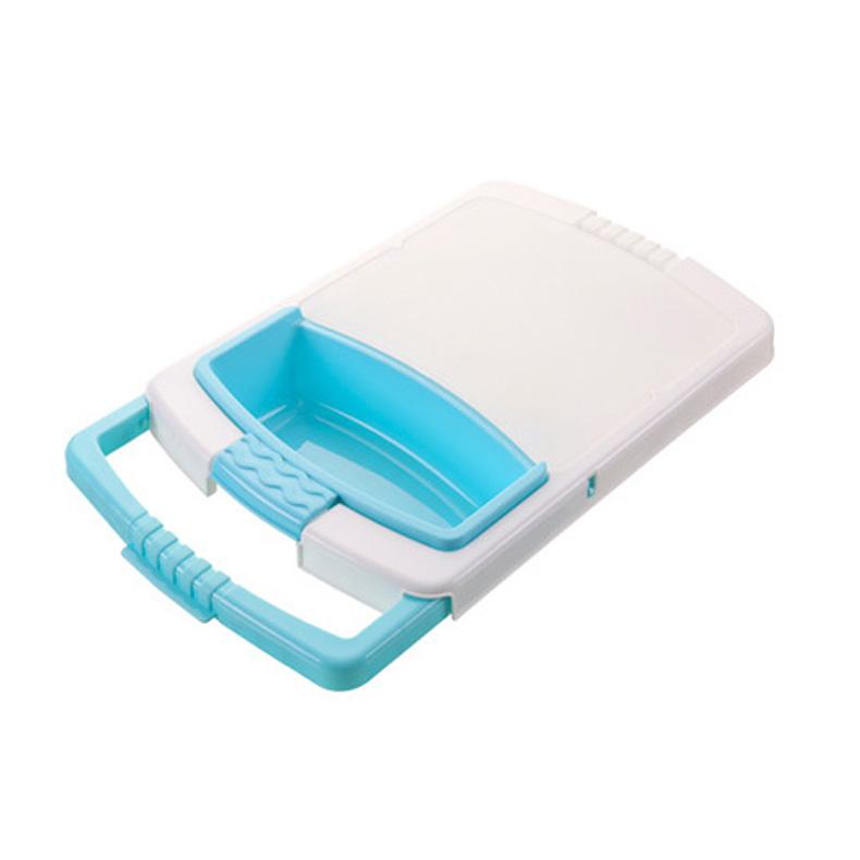 

Разделочная доска пластиковая многофункциональная с корзиной для хранения и сушки, разделочная доска для кухни, серая синий