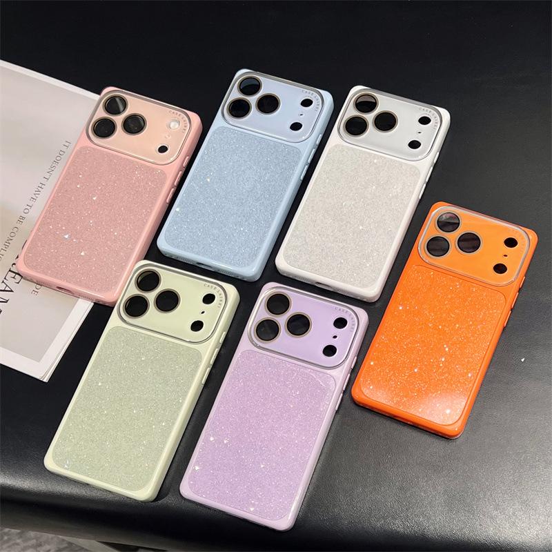Glitter Glass Case for iPhone 17 Pro Max: Anti-Fall, Precise Fit, Square Design