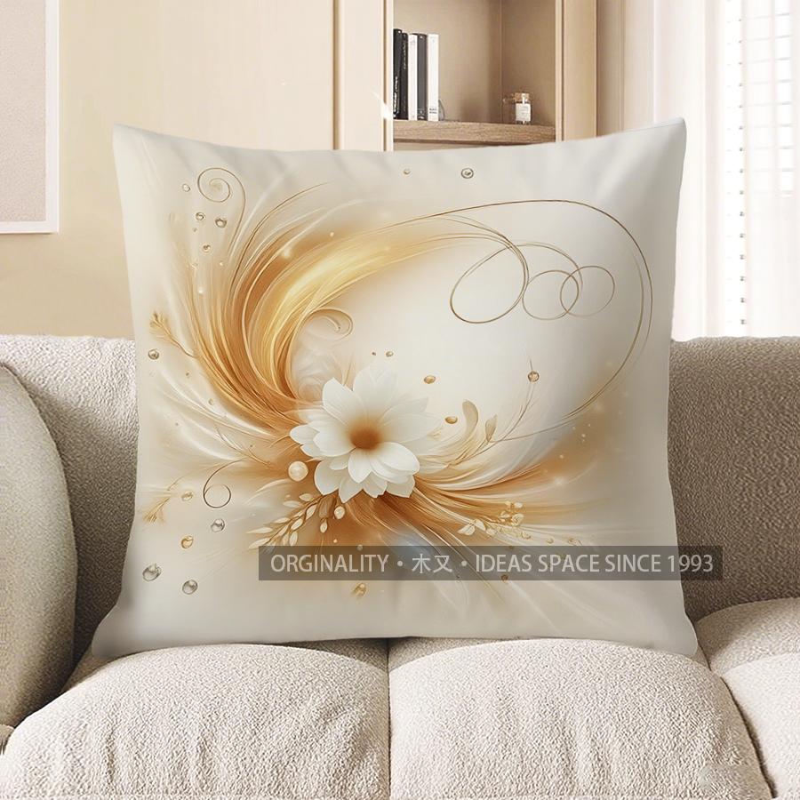 Home Decor Floral Swirls Pillow Cover For Elegant Home Pattern Cushion Cover Suitable For Sofa Bedroom Car Pillow Cover