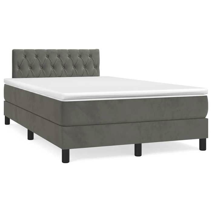 Maison Exclusive - Lattenrost-Bettgestell mit LED-Matratze Dunkelgrau 120x190 cm