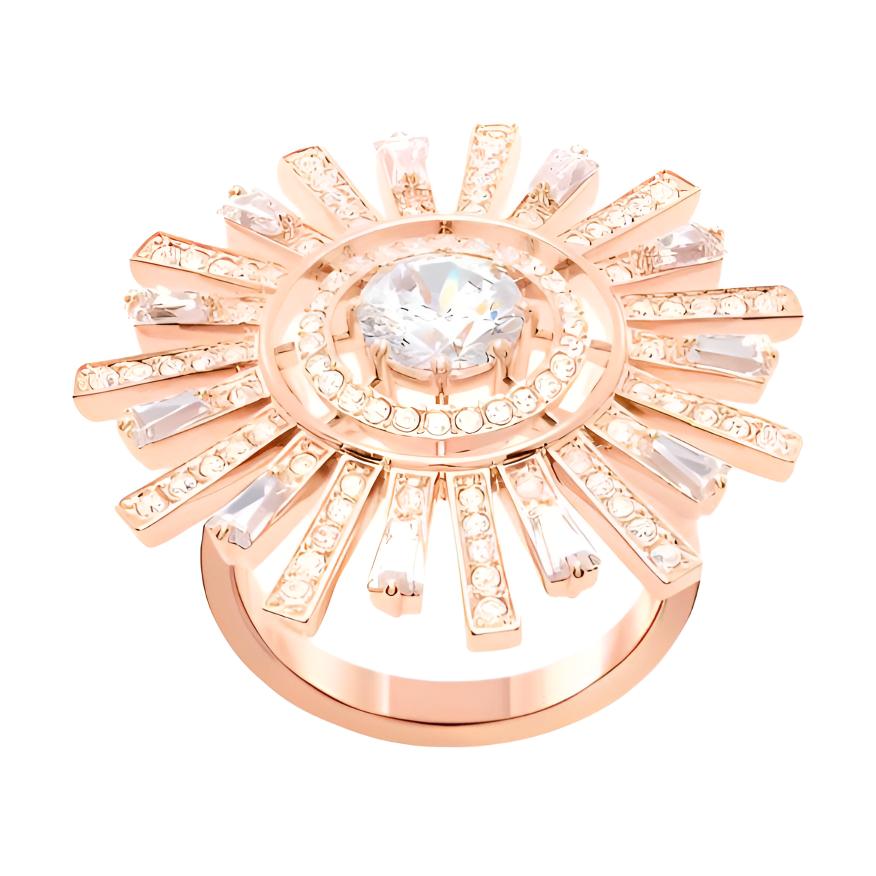 Swarovski Sunshine Dancing Heart Sunflower Alloy Ring Women rings 5482499 52