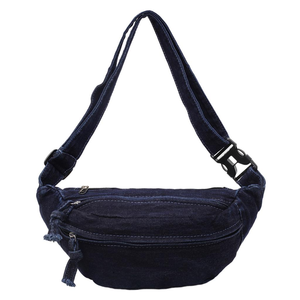 Fashion Denim Zipper Patchwork Waist Packs High Quality Casual Women's Crossbody Bags Simple Large Capacity Women's Shoulder Bag