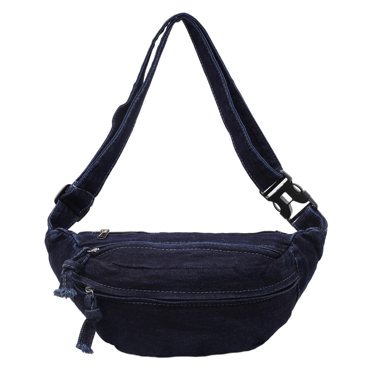 

Fashion Denim Zipper Patchwork Waist Packs High Quality Casual Women s Crossbody Bags Simple Large Capacity Women s Shoulder Bag