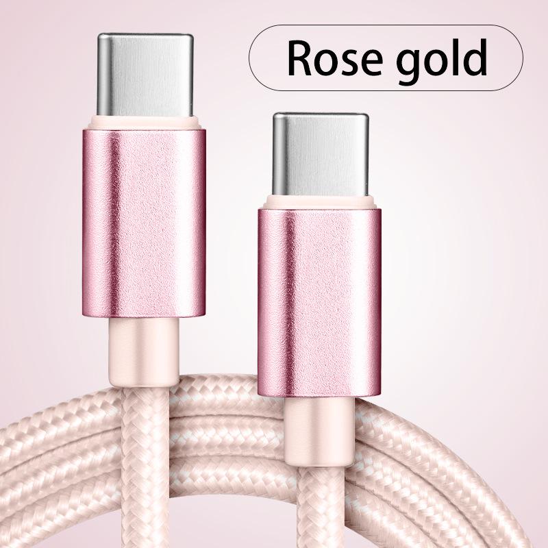 66W 5A Nylon 1m 2m 3m USB C To Type C Fast Charging Cable for 15 16 Pro Max Samsung S24 OPPO Charging Cable